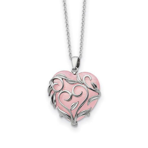 Kit Heath Sterling Silver Rose Quartz Love Heart Necklace RRP £99.95!! 
